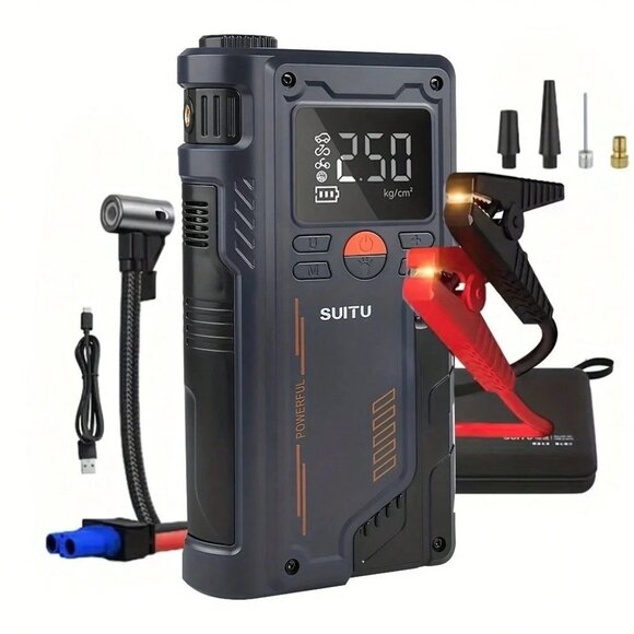 SUITU ST-9631 Pro Jump Starter with Air Compressor 20000mAh Portable Power Bank - Picture 1 of 16